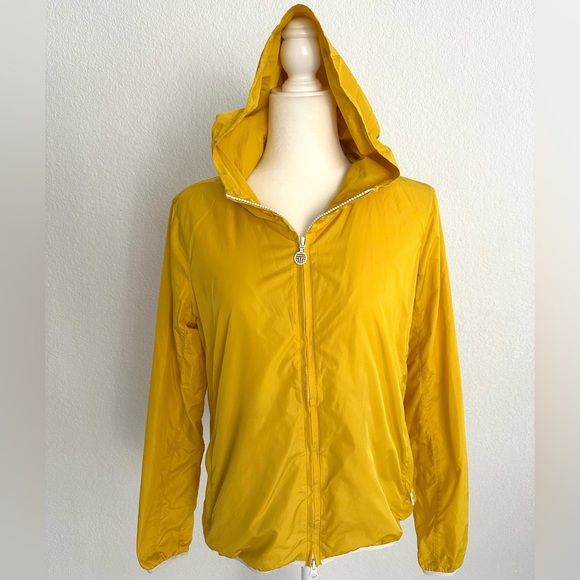 Tory Sport Yellow Hooded  Women’s Wind Breaker Jacket - Picture 1 of 9